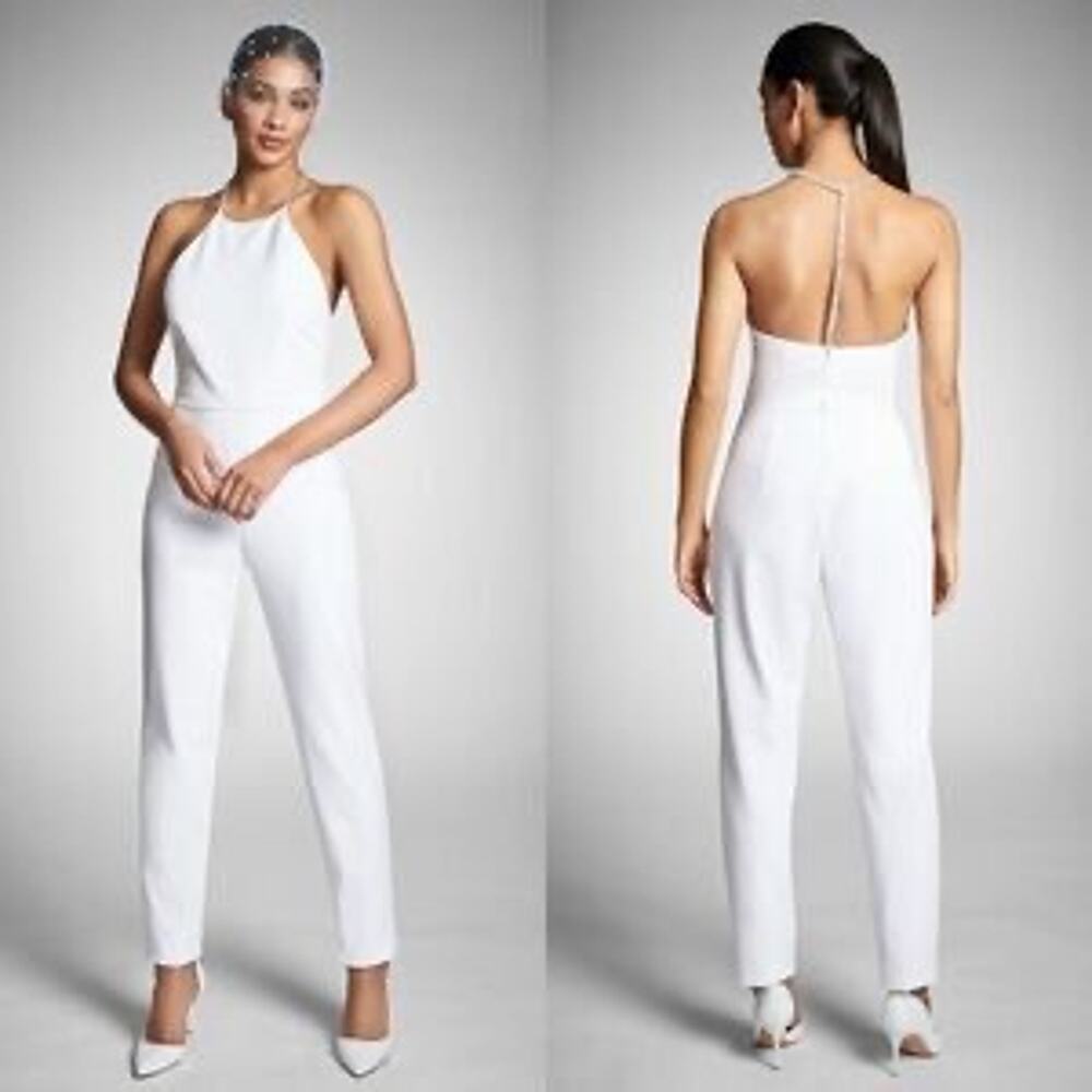 SACHIN & BABI ALEXA JUMPSUIT BEADED NECKLINE IN IVORY Sz:2 Ret$725‎ - Picture 3 of 6